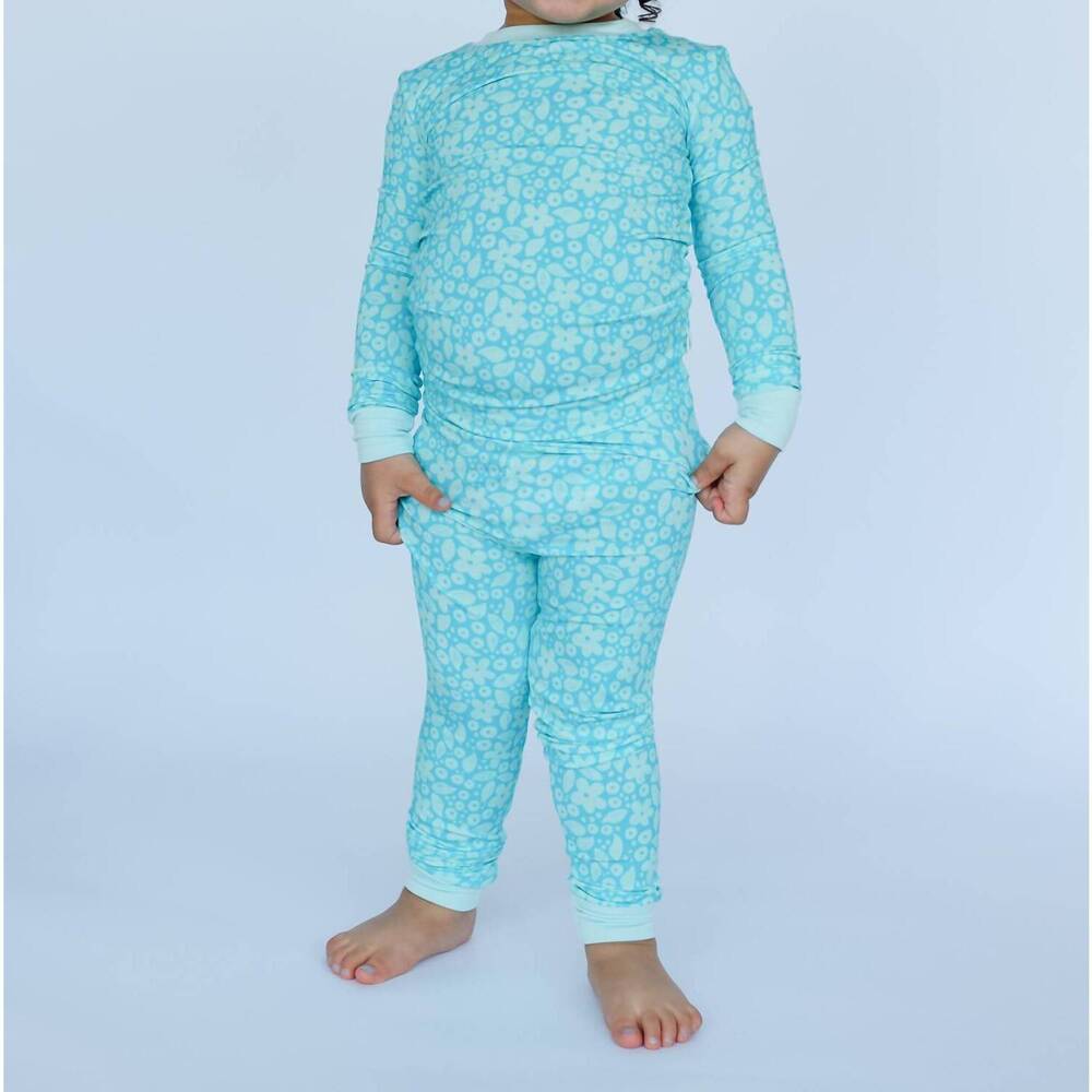 NEW POPPY KIDS CO. kids' vivian pajama set in bright teal